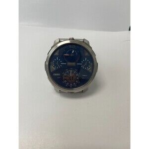 Diesel Blue Dial Multi Time Zone Stainless Steel Watch